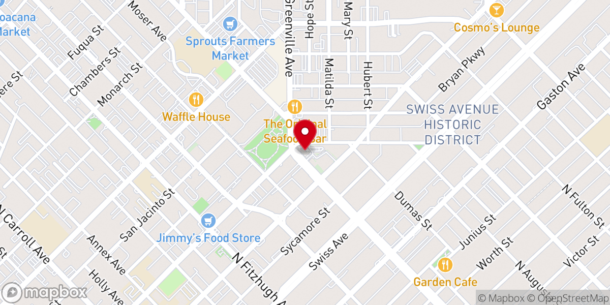 Map showing location of Munger Place Church