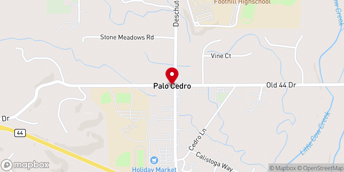 Map showing location of Palo Cedro
