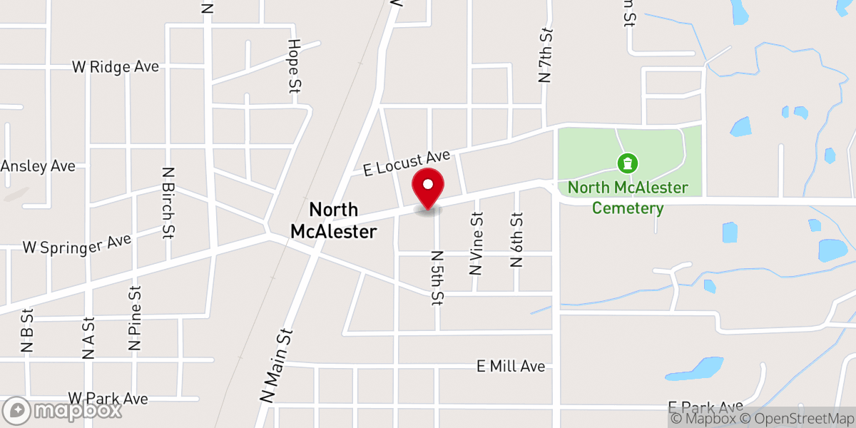 Map showing location of Second Baptist Church