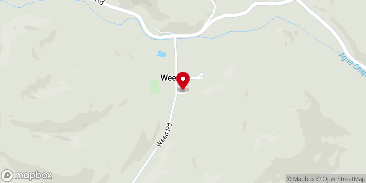 Map showing location of Weed Baptist Church