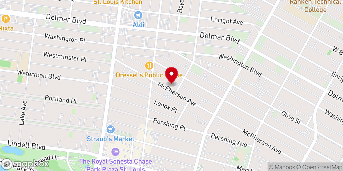 Map showing location of The McPherson Wedding & Events Venue