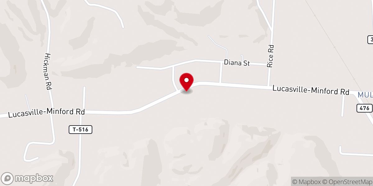 Map showing location of Minford Community Church