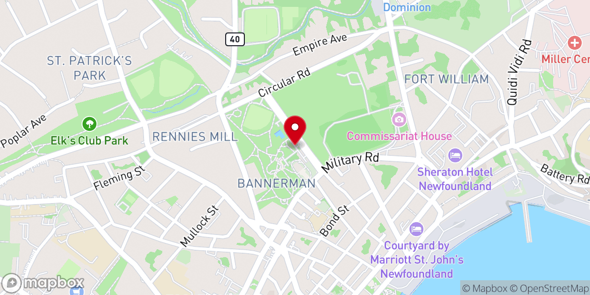 Map showing location of Bannerman Park