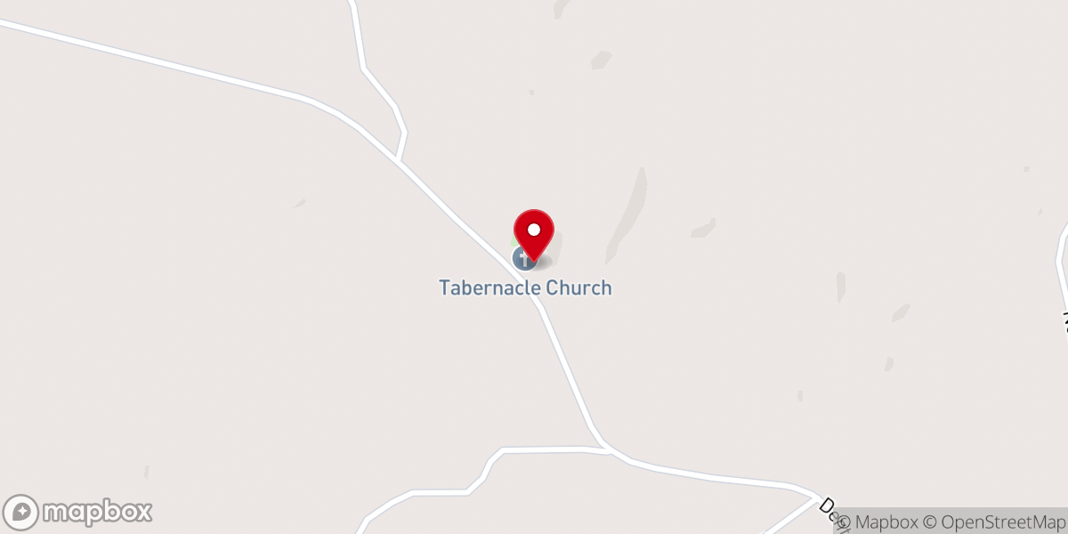 Map showing location of Tabernacle Church