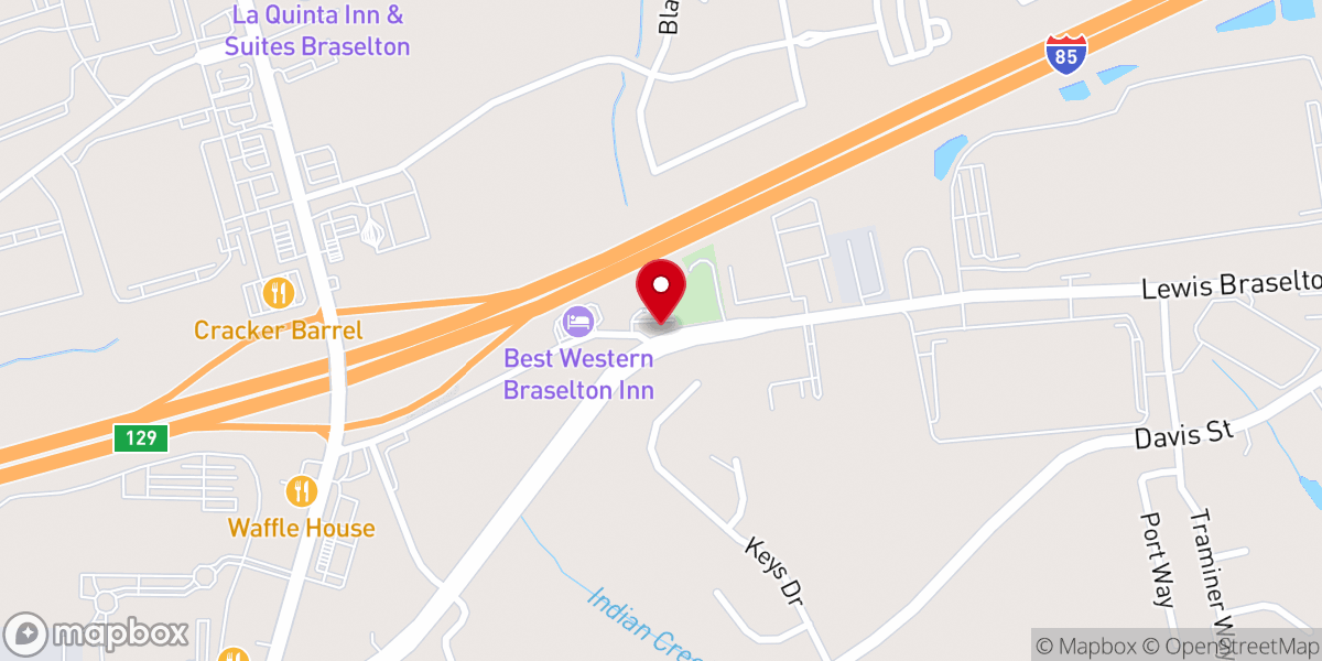 Map showing location of Westbrook Church
