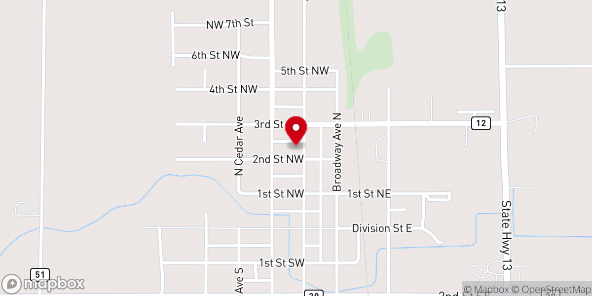 Map showing location of St Peter Lutheran Church