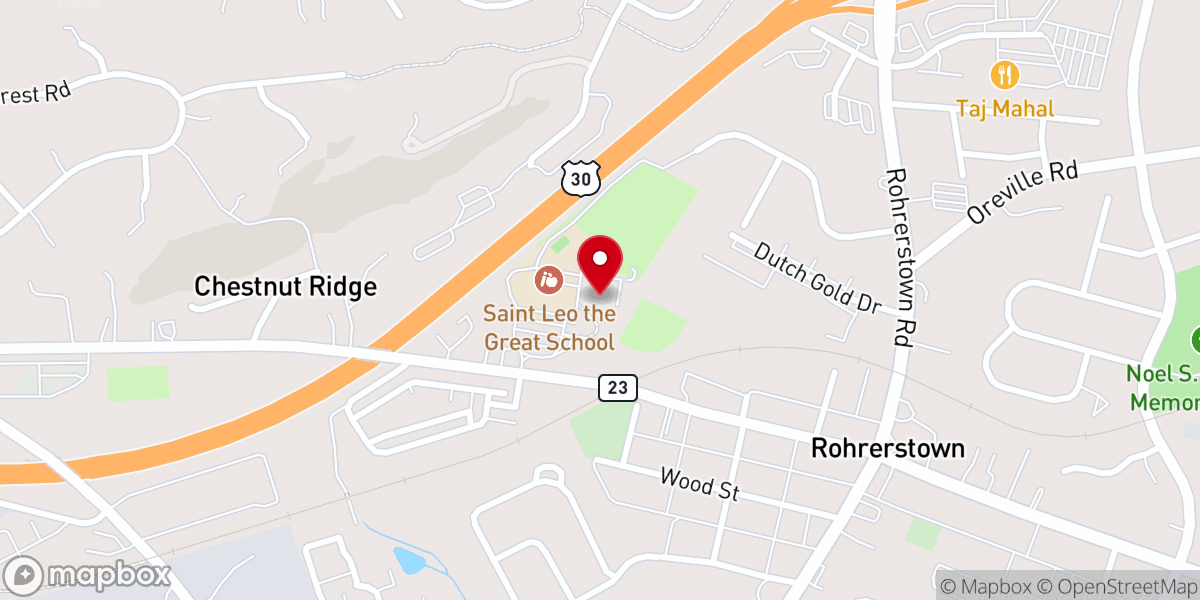 Map showing location of Saint Leo the Great Catholic Church