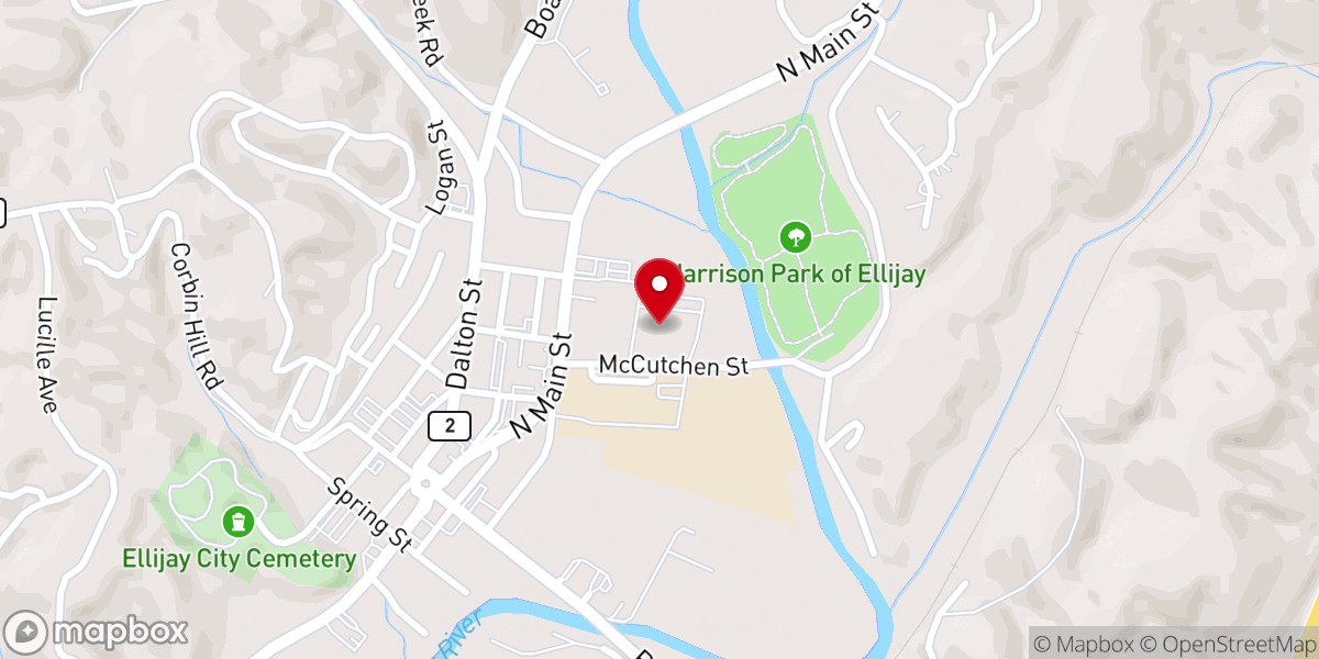 Map showing location of The First United Methodist Church of Ellijay