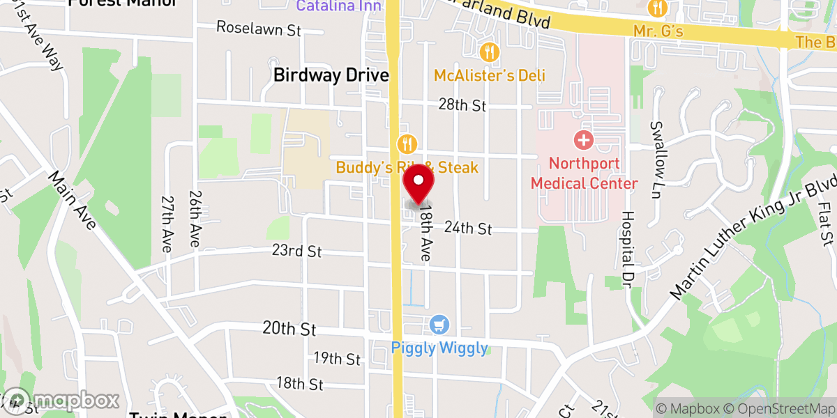 Map showing location of Northport Free Will Baptist Church
