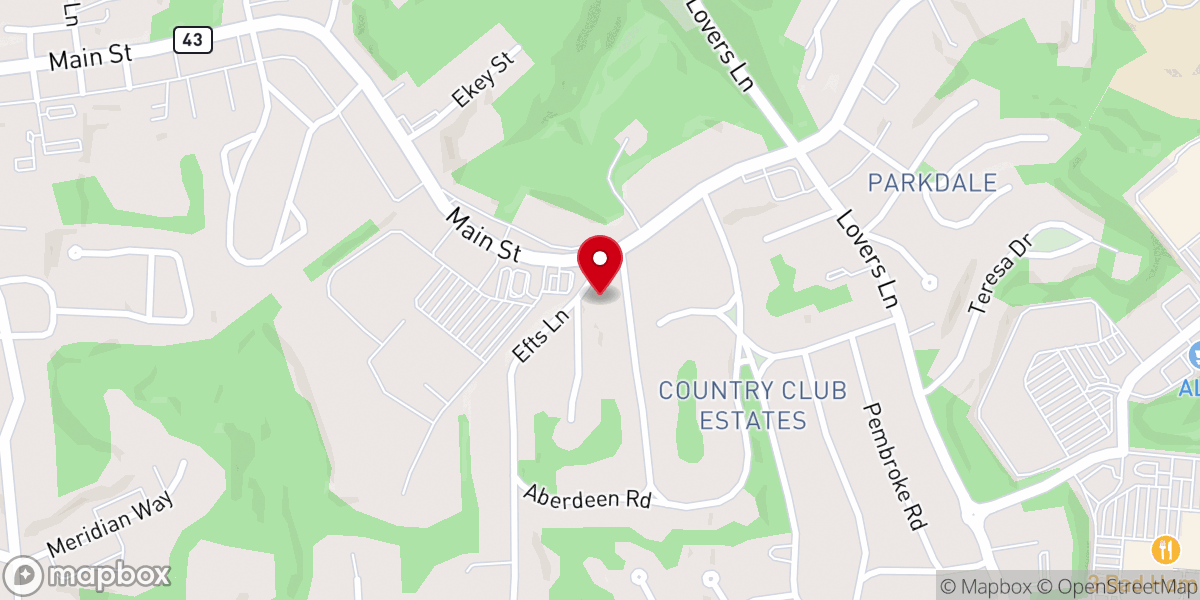 Map showing location of Starkdale Presbyterian Church