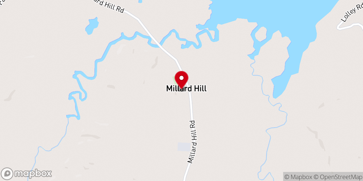 Map showing location of Millard Hill Church