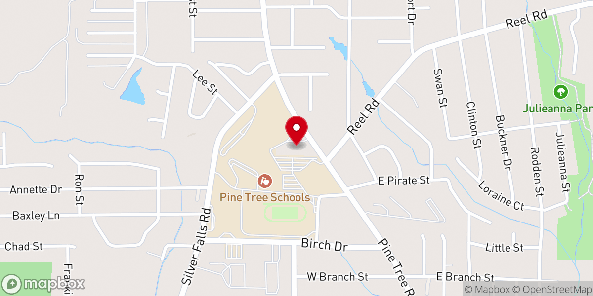 Map showing location of Pine Tree Cumberland Presbyterian