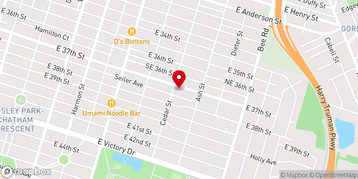 Map showing location of Brownsville Baptist Church