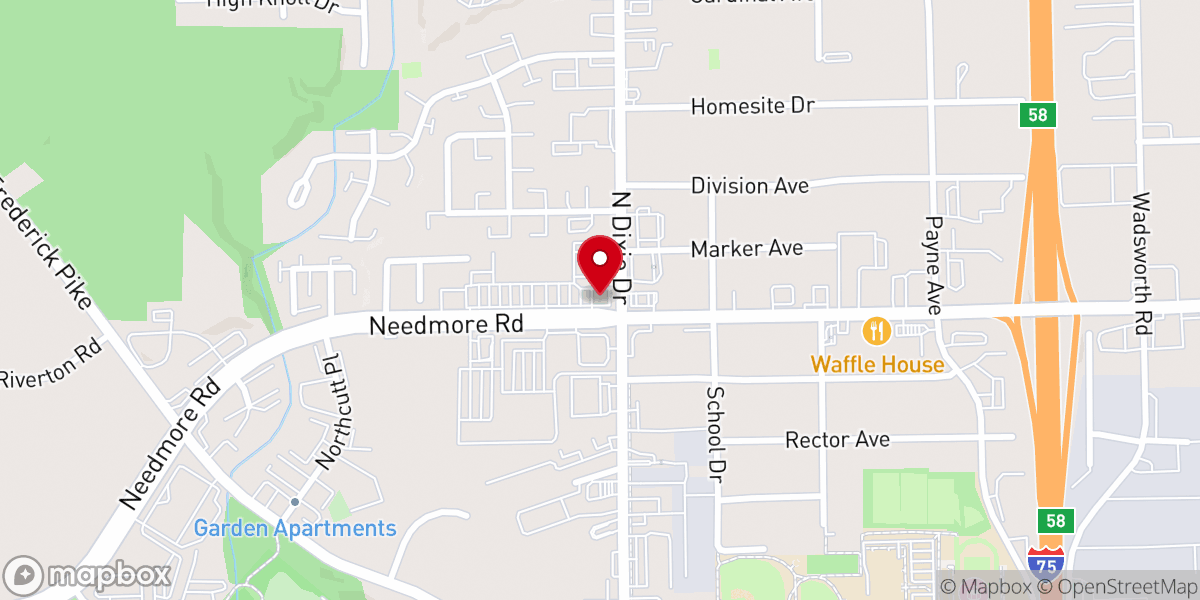Map showing location of Church's Texas Chicken