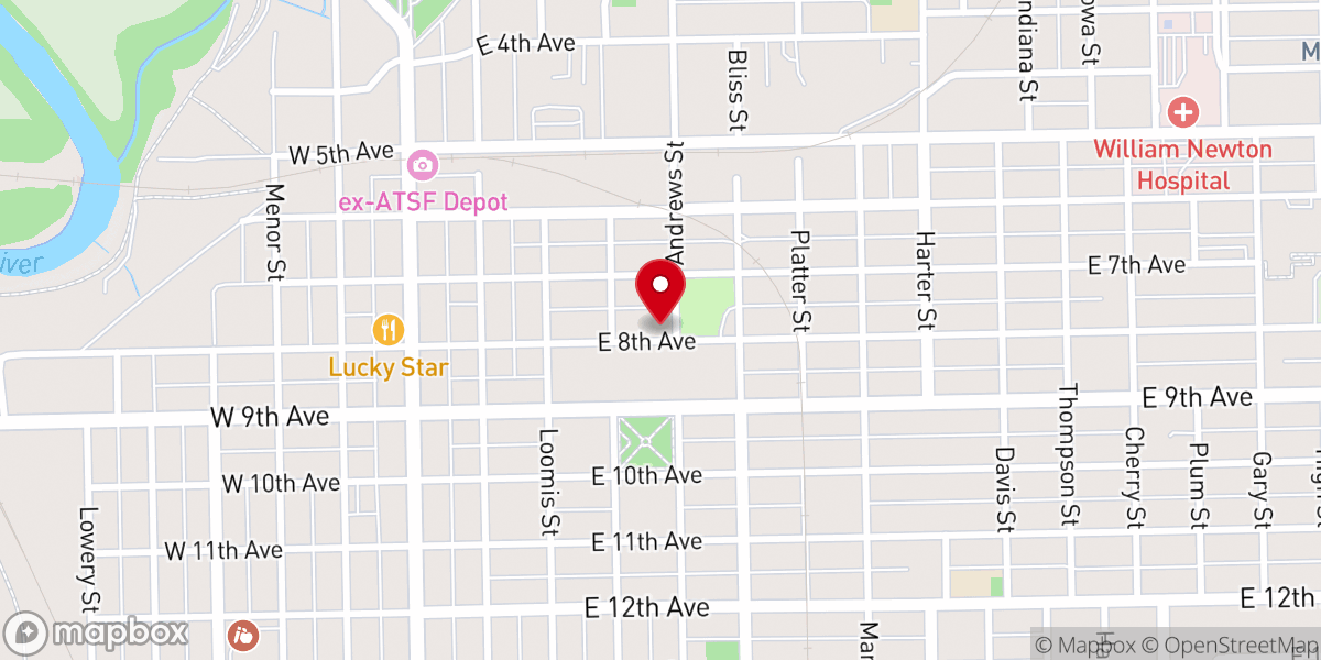 Map showing location of Holy Name Catholic Church
