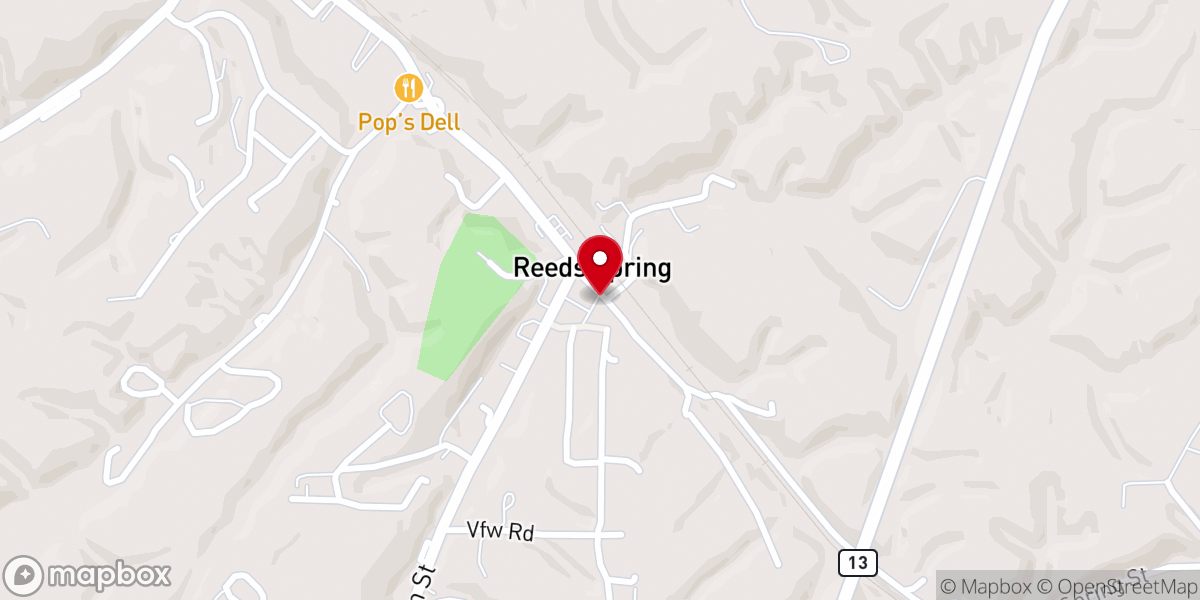 Map showing location of Reed's Spring