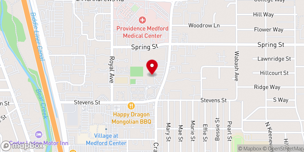 Map showing location of Medford FBC