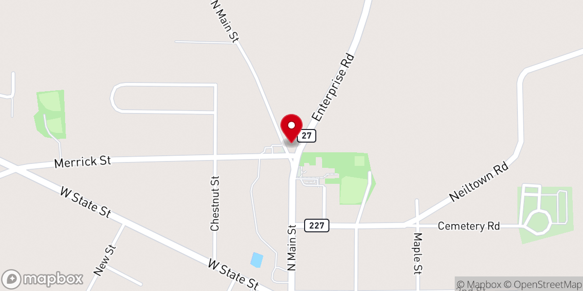 Map showing location of Pleasantville Free Methodist Church