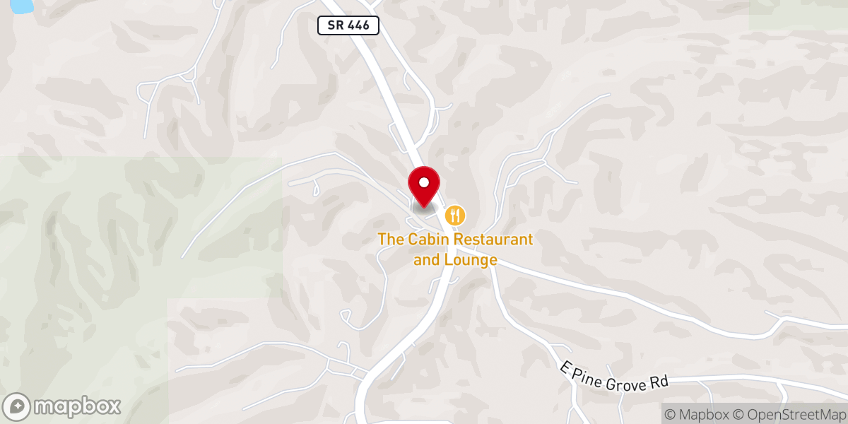 Map showing location of Pine Grove Pentecostal Church