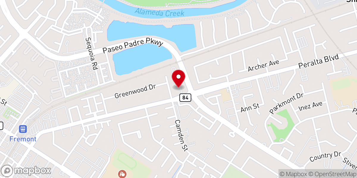 Map showing location of Bay Area Baptist Church