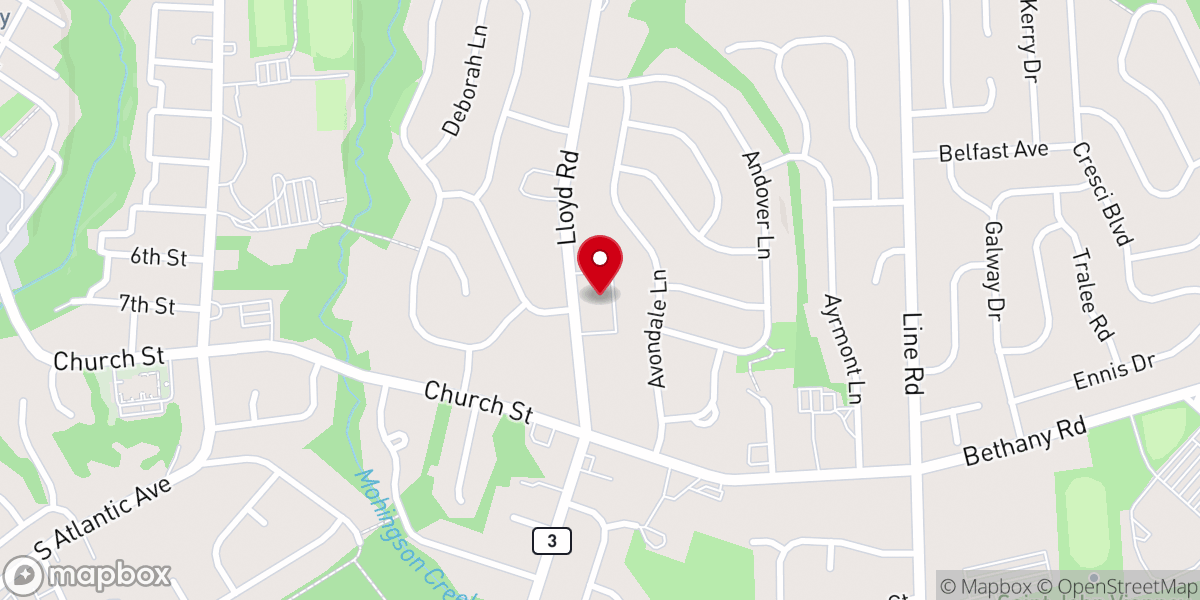 Map showing location of Temple Beth Ahm