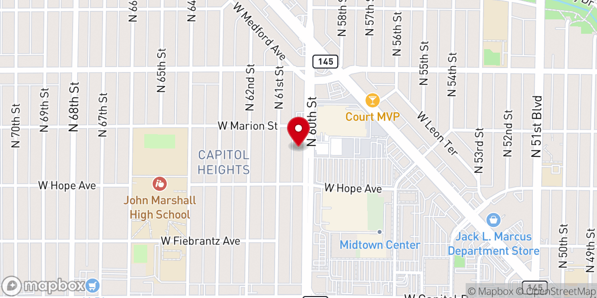 Map showing location of Holy Temple Missionary Baptist