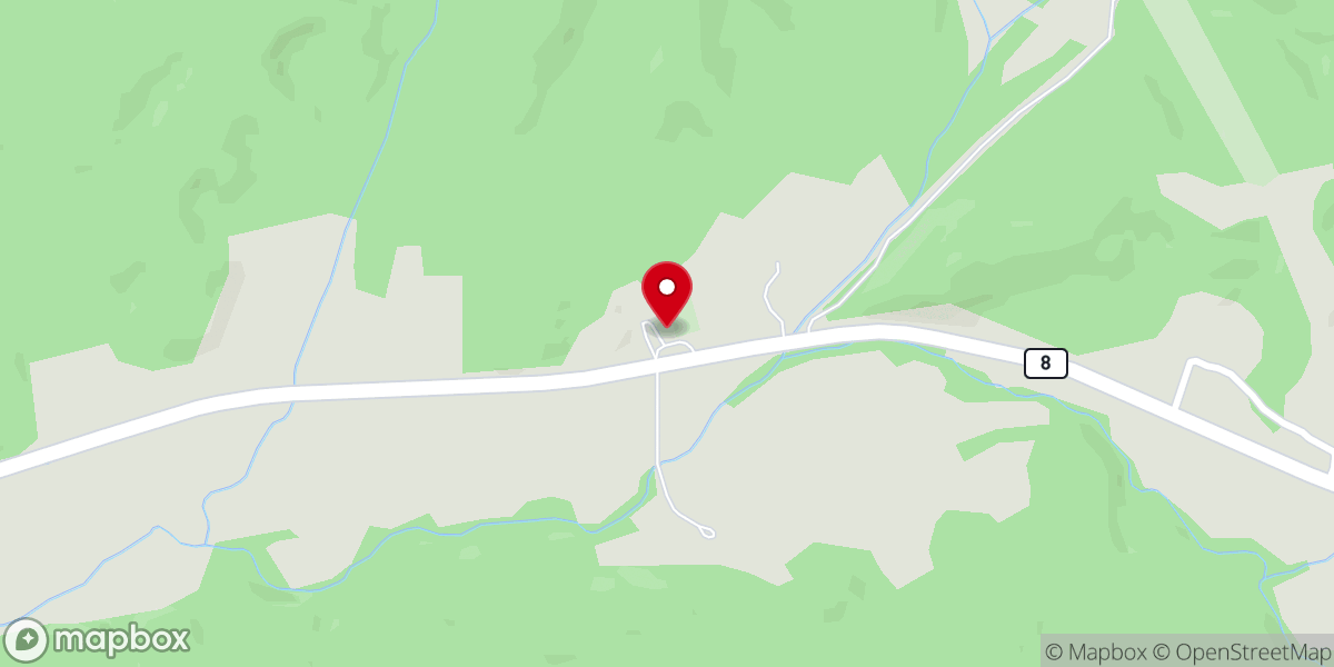 Map showing location of Lost Creek Baptist Church