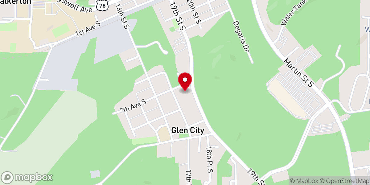 Map showing location of First Baptist Church South