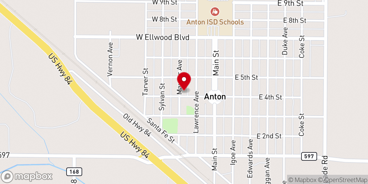 Map showing location of Saint Anthony of Padua Catholic Church