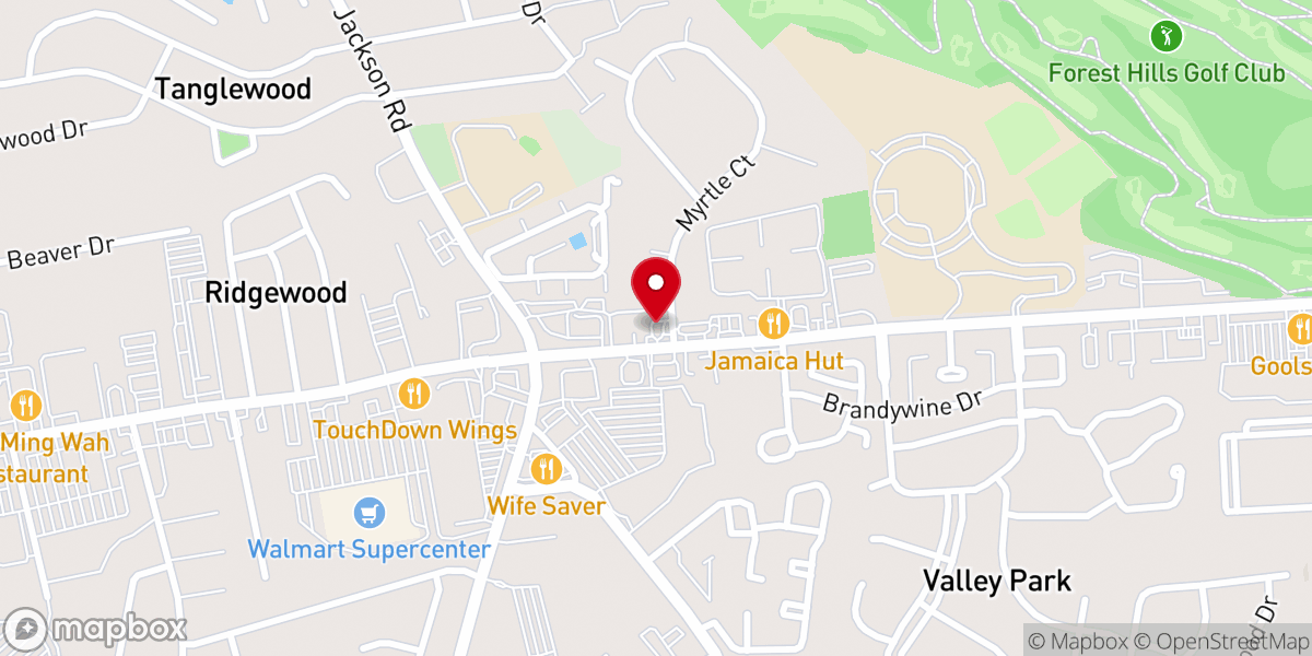 Map showing location of Church's Texas Chicken