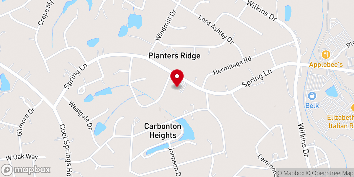 Map showing location of Spring Lane Assembly Of God