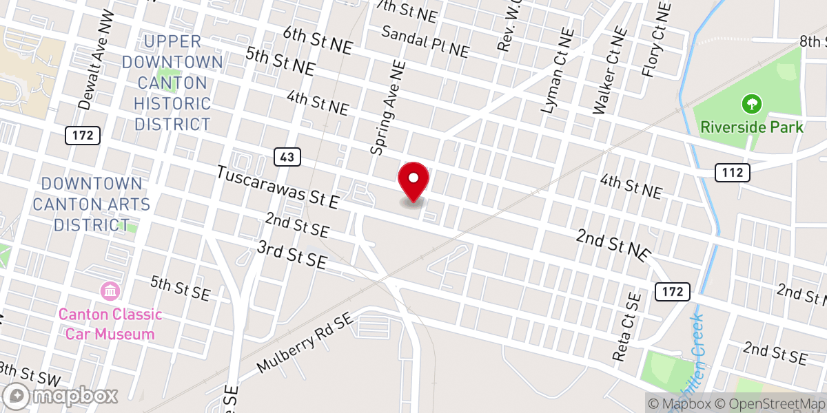 Map showing location of First Lutheran Church