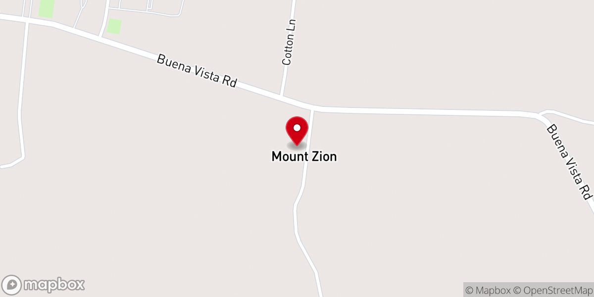Map showing location of Mt Zion Church, Huntingdon, TN
