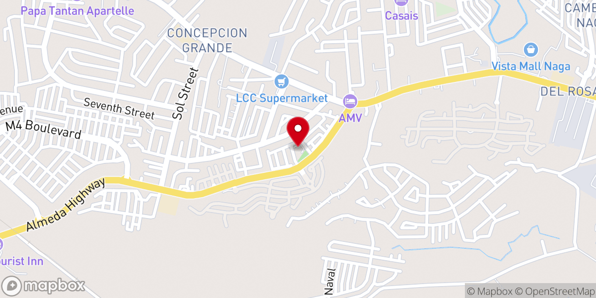 Map showing location of Archdiocesan Shrine and Parish of St. Jude Thaddeus - Concepcion Grande, Naga City, Camarines Sur (Archdiocese of Caceres)