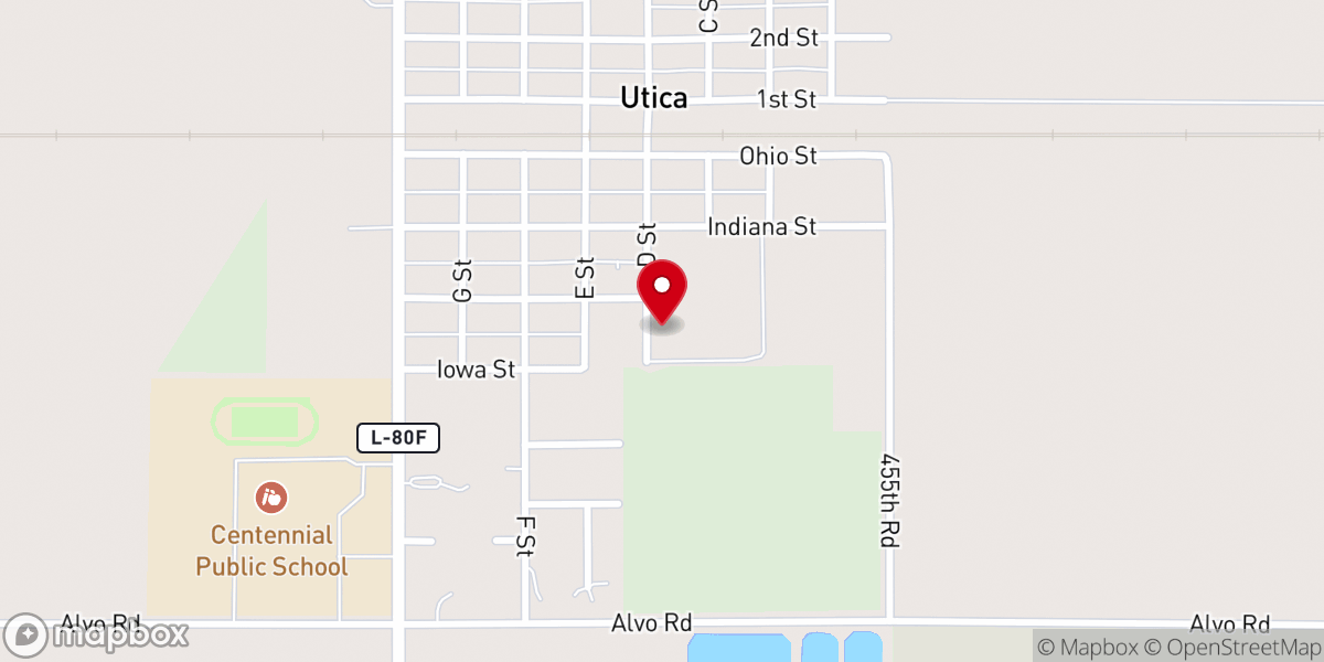Map showing location of St. Paul Lutheran Church