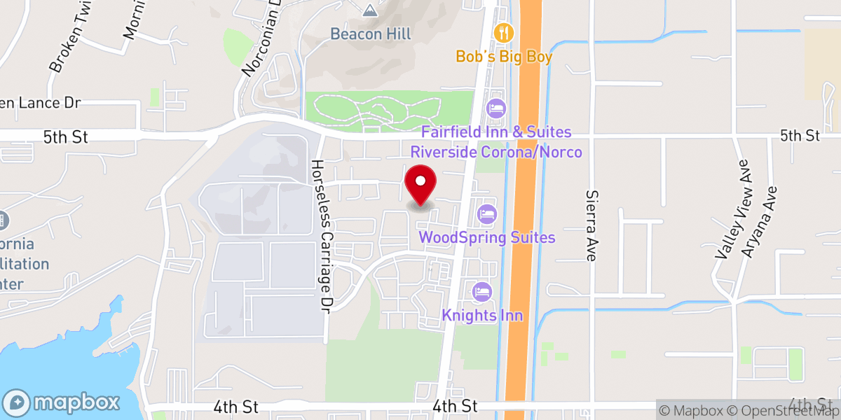 Map showing location of Friends Church Eastvale