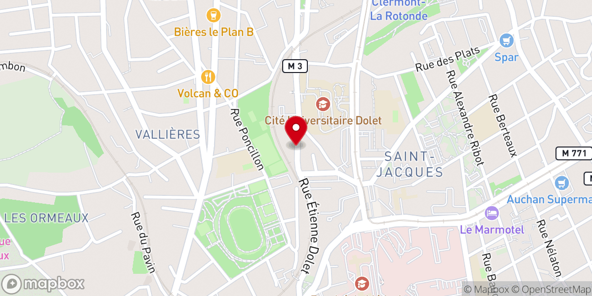 Map showing location of Aumônerie des étudiants | Clermont-Ferrand