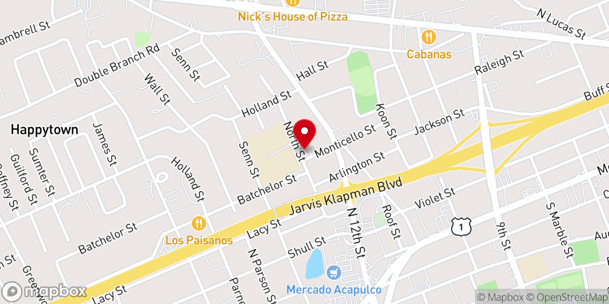 Map showing location of Turner Memorial AME Church