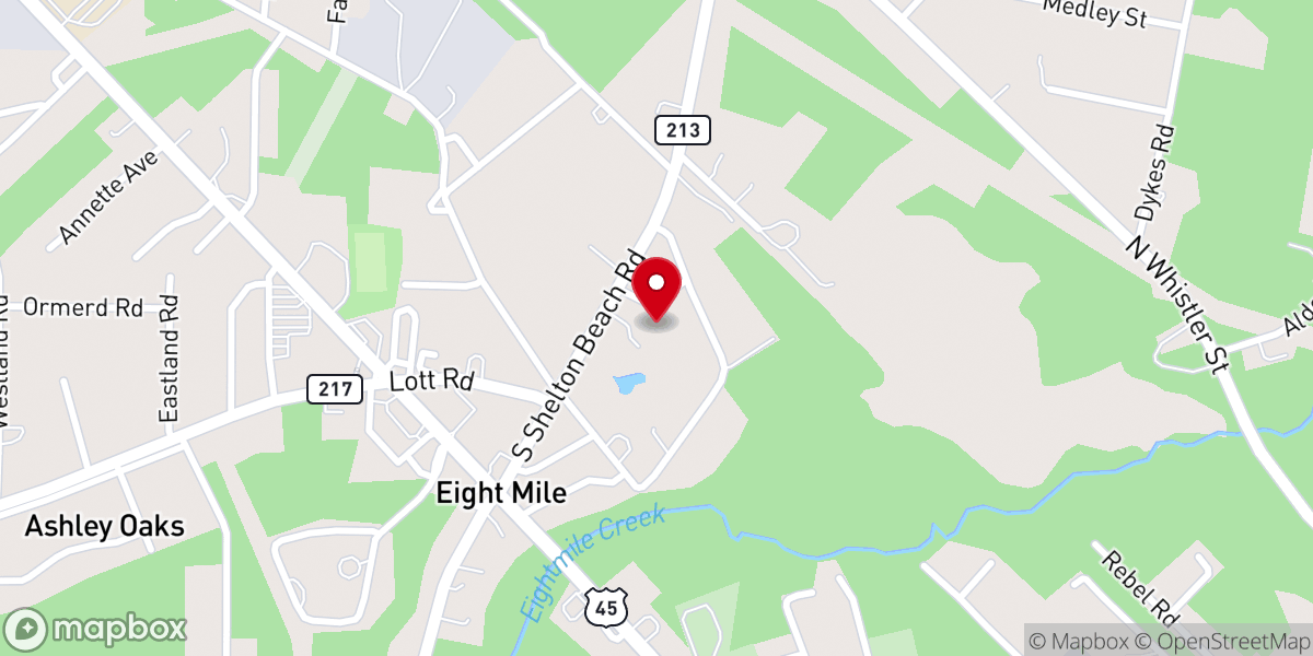 Map showing location of Myers Memorial Baptist Church