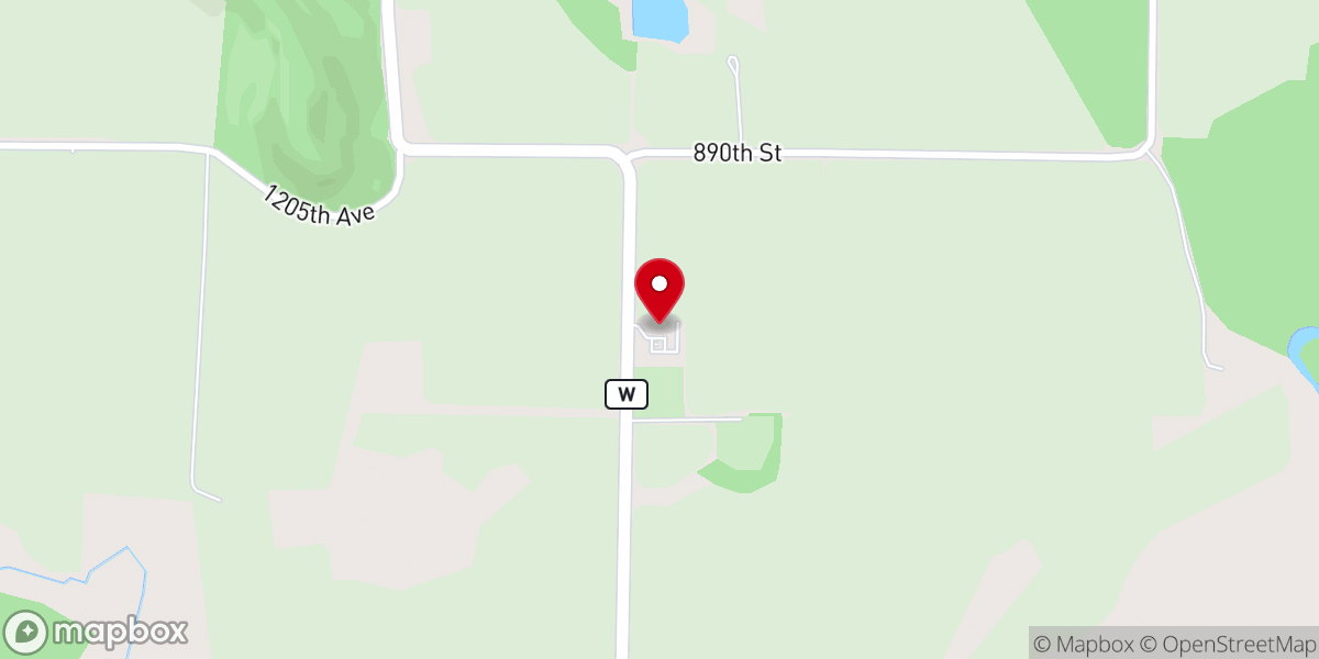 Map showing location of St. John's Lutheran Church - Popple Creek