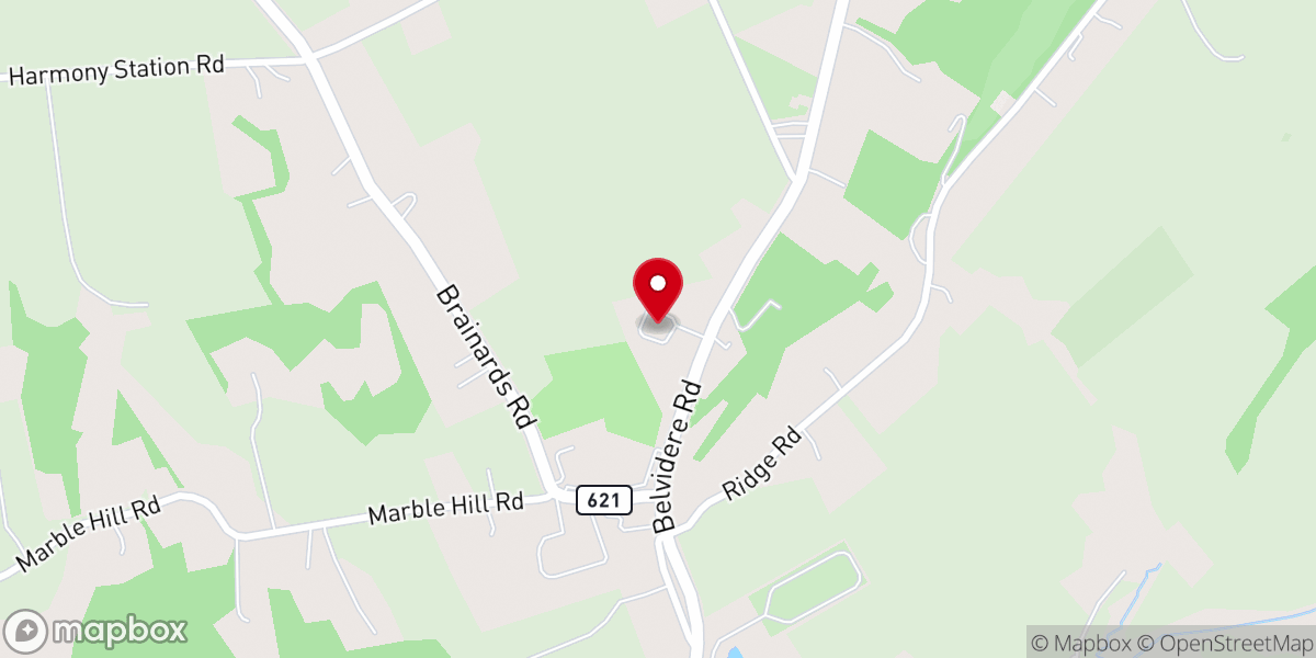 Map showing location of Harmony Bible Fellowship Church