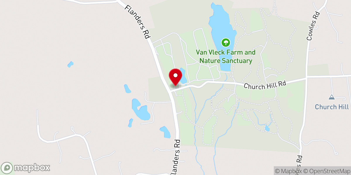 Map showing location of Flanders Nature Center & Land Trust