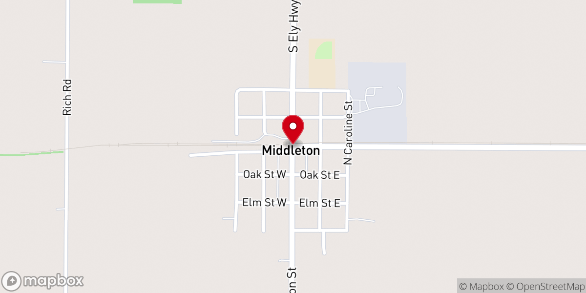 Map showing location of Middleton