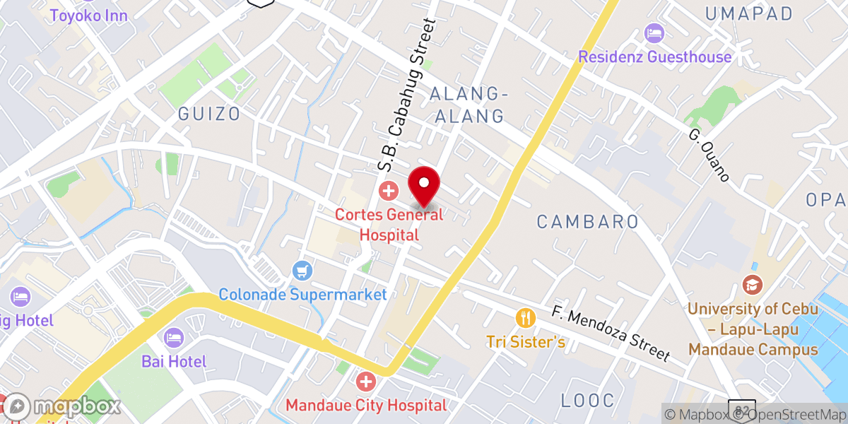 Map showing location of Mandaue City Baptist Church