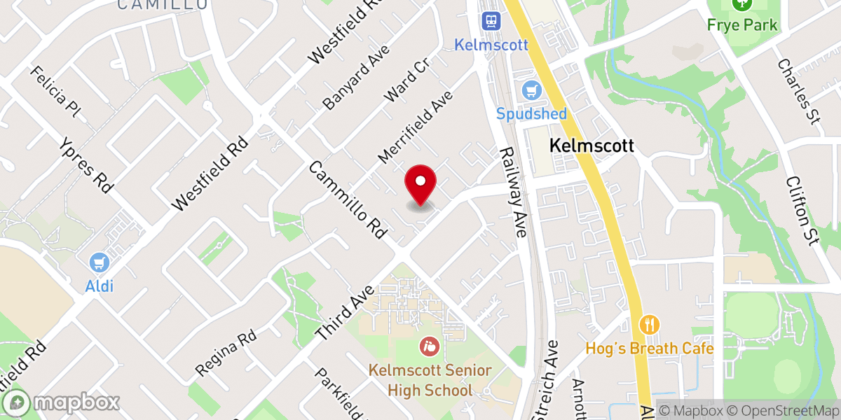 Map showing location of Kelmscott Baptist Church