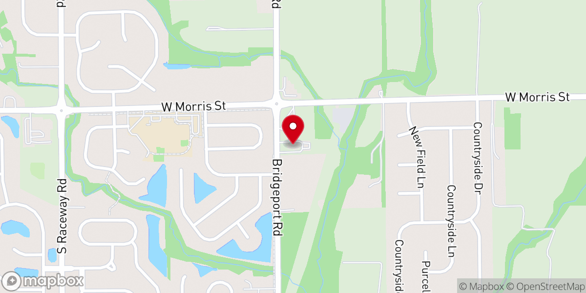 Map showing location of Bridgeport United Methodist Church