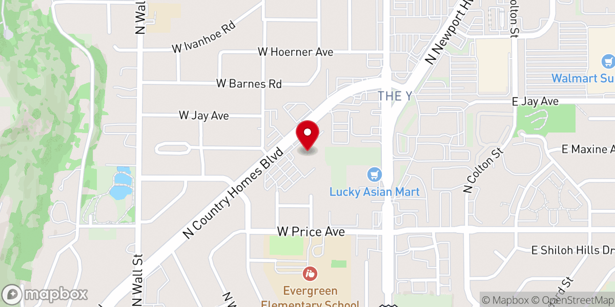 Map showing location of Spokane First Church of the Nazarene