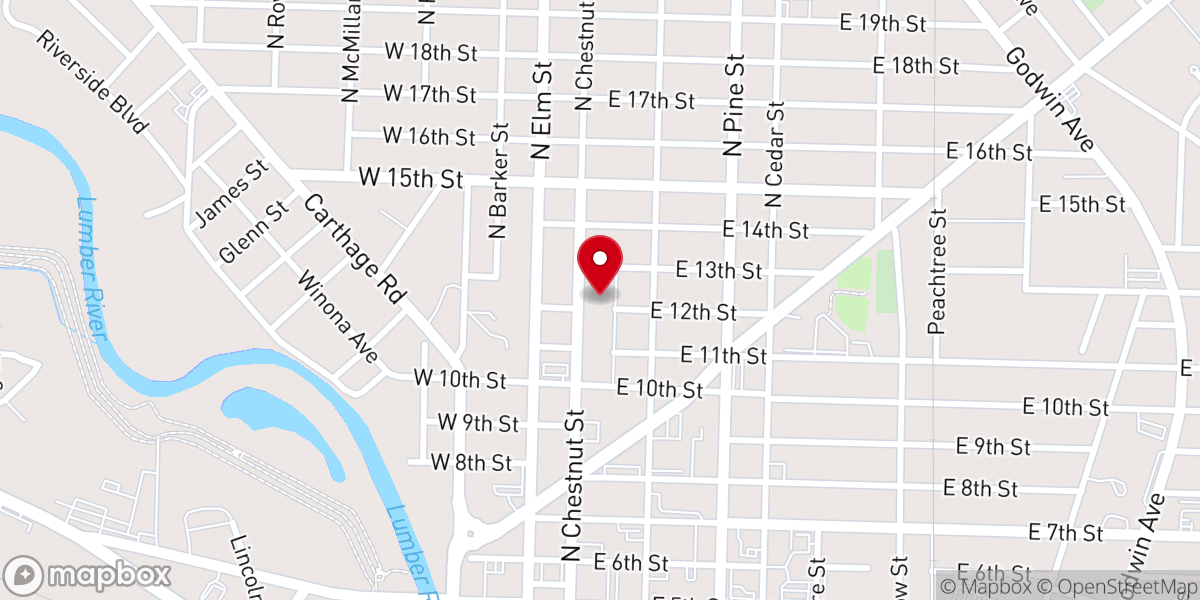 Map showing location of Trinity Episcopal Church