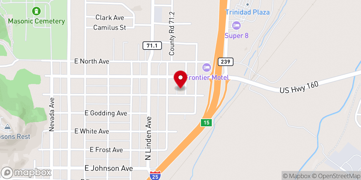 Map showing location of Trinidad Seventh-day Adventist Church