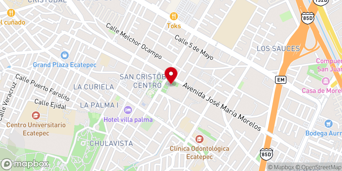 Map showing location of Parroquia de San Cristóbal En Ecatepec